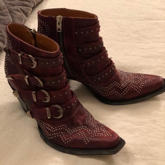 Old Gringo Red Leather Booties - Picture 6 of 7